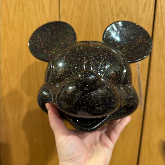 Black Glitter Mickey Mouse Head Purse, Cross Body - Picture 4 of 6